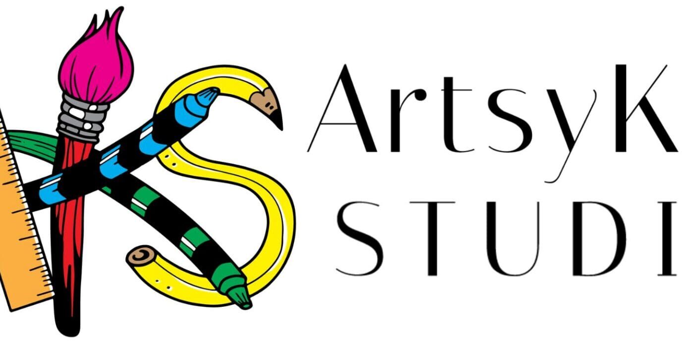 ArtsyKid Studio logo with art tools.